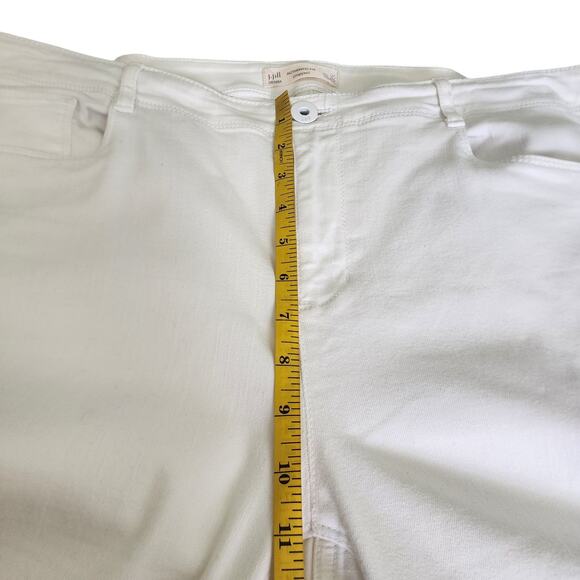 J Jill Womens Authentic Fit Cropped Jeans Plus Size 16 White Denim Raw Hem Soft - Picture 13 of 15
